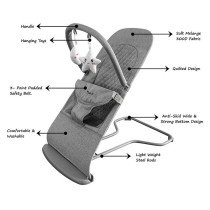 Teknum 3-Stage Baby Bouncer/ Recliner Seat - Grey For 0-6Months, Unisex (TK_3SBO_GY)