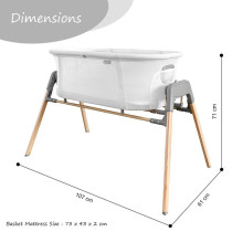 Teknum 3-IN-1 Baby Rocker Bassinet/ Infant Crib w/ Mosquito net - White For 0-6Months, Unisex (TK_3IN1RKBS_WH)