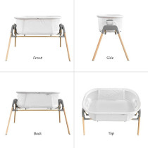 Teknum 3-IN-1 Baby Rocker Bassinet/ Infant Crib w/ Mosquito net - White For 0-6Months, Unisex (TK_3IN1RKBS_WH)