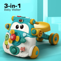 Teknum 3-IN-1 Baby Walker/ Kids Cycle/ Scooter Skates w/ Musical keyboard - Green For 4Months+, Unisex (TK_3in1WA_GR)