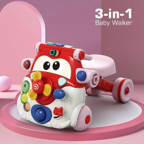 Teknum 3-IN-1 Baby Walker/ Kids Cycle/ Scooter Skates w/ Musical keyboard - Red For 4Months+, Unisex (TK_3in1WA_RD)