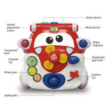 Teknum 3-IN-1 Baby Walker/ Kids Cycle/ Scooter Skates w/ Musical keyboard - Red For 4Months+, Unisex (TK_3in1WA_RD)