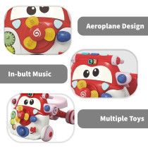 Teknum 3-IN-1 Baby Walker/ Kids Cycle/ Scooter Skates w/ Musical keyboard - Red For 4Months+, Unisex (TK_3in1WA_RD)
