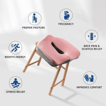 Sunveno Ergonomic Maternity Seat w/ Back Support- Pink For , Suitable for Mumz (SN_ECSWBS_PI)
