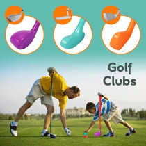 Little Story Kids Golf Kit w/ Mobility Cart, 3 Golf Clubs, 6 Golf Balls, 2 Base, 2 Flag & 2 Practice Holes For 3Years+, Unisex (LS_GFST_MU)