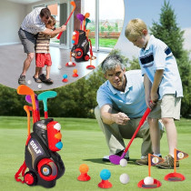 Little Story Kids Golf Kit w/ Mobility Cart, 3 Golf Clubs, 6 Golf Balls, 2 Base, 2 Flag & 2 Practice Holes For 3Years+, Unisex (LS_GFST_MU)