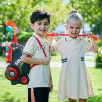 Little Story Kids Golf Kit w/ Mobility Cart, 3 Golf Clubs, 6 Golf Balls, 2 Base, 2 Flag & 2 Practice Holes For 3Years+, Unisex (LS_GFST_MU)
