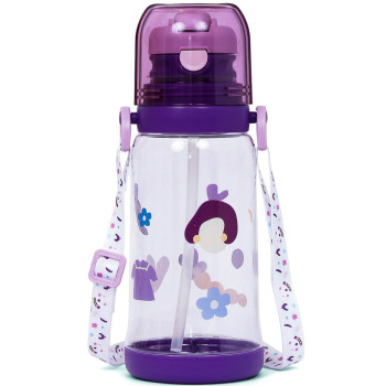 Eazy Kids Water Bottle 600ml with straw - Purple