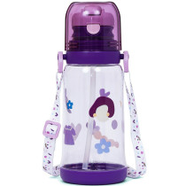 Eazy Kids Water Bottle 600ml with straw - Purple