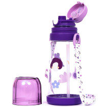 Eazy Kids Water Bottle 600ml with straw - Purple