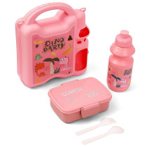Eazy Kids Lunch Box with Bottle - Pink