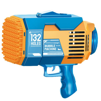 Little Story - 132 Holes Bubble Machine Gun with Light/Bubble Maker for Kids Indoor & Outdoor- Orange