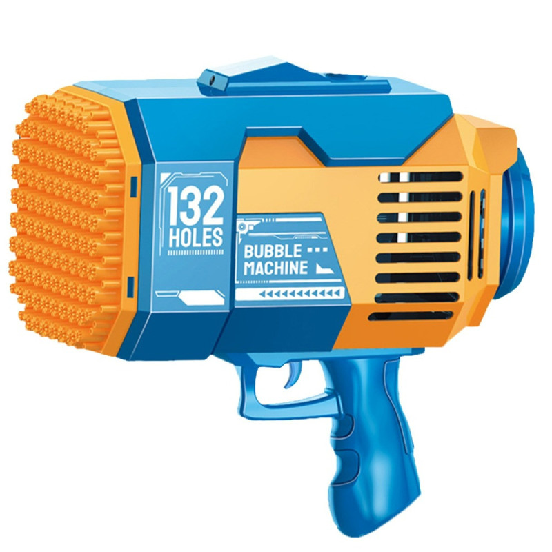 Little Story - 132 Holes Bubble Machine Gun with Light/Bubble Maker for Kids Indoor & Outdoor- Orange