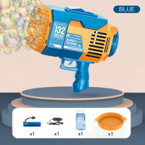 Little Story - 132 Holes Bubble Machine Gun with Light/Bubble Maker for Kids Indoor & Outdoor- Orange