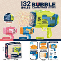 Little Story - 132 Holes Bubble Machine Gun with Light/Bubble Maker for Kids Indoor & Outdoor- Orange