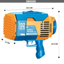 Little Story - 132 Holes Bubble Machine Gun with Light/Bubble Maker for Kids Indoor & Outdoor- Orange