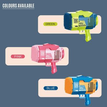 Little Story - 132 Holes Bubble Machine Gun with Light/Bubble Maker for Kids Indoor & Outdoor- Orange