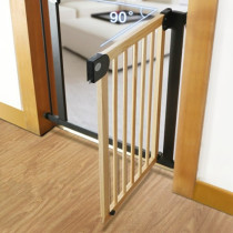 Baby Safe Wooden Safety Gate w/t 7cm Black Extension, Natural Wood