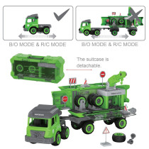 Little Story - Kids Toy Sanitation Truck with 2 Mini Truck - Green