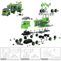 Little Story - Kids Toy Sanitation Truck with 2 Mini Truck - Green
