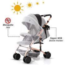 Teknum Reversible Trip Stroller w/ Ace Diaper Bag - Grey For 6-36Months, Unisex (CM_TKLS_RTSADP_GY)