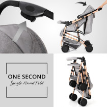 Teknum Reversible Trip Stroller w/ Ace Diaper Bag - Grey For 6-36Months, Unisex (CM_TKLS_RTSADP_GY)