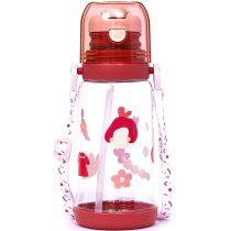 Eazy Kids Water Bottle 600ml with straw - Pink