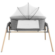 Teknum 3-IN-1 Baby Rocker Bassinet/ Infant Crib w/ Mosquito net - Grey For 0-6Months, Unisex (TK_3IN1RKBS_GY)