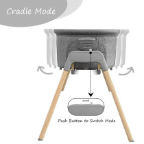 Teknum 3-IN-1 Baby Rocker Bassinet/ Infant Crib w/ Mosquito net - Grey For 0-6Months, Unisex (TK_3IN1RKBS_GY)