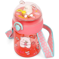 Eazy Kids Water Bottle 580ml with straw - Rose Red