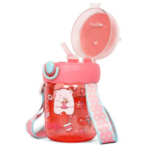 Eazy Kids Water Bottle 580ml with straw - Rose Red