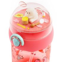 Eazy Kids Water Bottle 580ml with straw - Rose Red