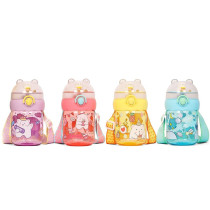 Eazy Kids Water Bottle 580ml with straw - Rose Red