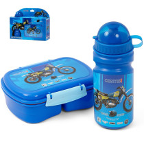 Eazy Kids Lunch Box with Bottle - Blue