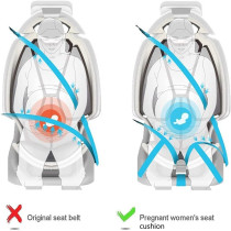 Teknum Maternity Car Seat Belt Adjuster/ Pregnant Moms Belly Strap, ExpectantÂ Mother w/ Cushion Seat - Grey For , Suitable for Mumz (TK _MSCBA_GY)