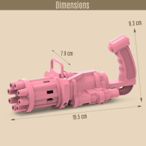 Little Story - 8 Holes Bubble Machine Kids Gun, Pink