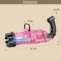 Little Story - 8 Holes Bubble Machine Kids Gun, Pink