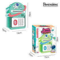 Little Story - Cute Piggy Bank with Fingerprint Lock & Music - Astronaut Green