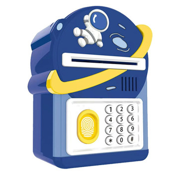 Little Story - Cute Piggy Bank with Fingerprint Lock & Music - Astronaut Blue