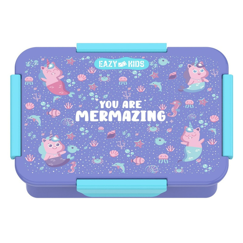 Eazy Kids Lunch Box, Mermaid - Purple, 850ml