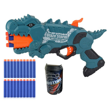 Little story Kids Manual Dinosaur Bullet Gun with 20 Soft Bullets - Green