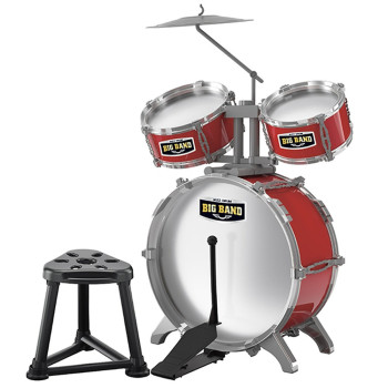 Little Story - Kids Drum Set Musical Instrument with Stool - Red