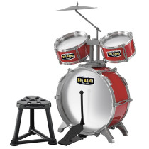 Little Story - Kids Drum Set Musical Instrument with Stool - Red