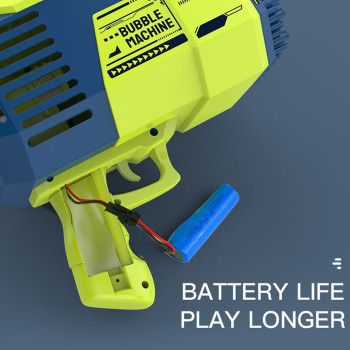 Little Story - 132 Holes Bubble Machine Gun with Light/Bubble Maker for Kids Indoor & Outdoor- Green