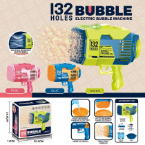 Little Story - 132 Holes Bubble Machine Gun with Light/Bubble Maker for Kids Indoor & Outdoor- Green