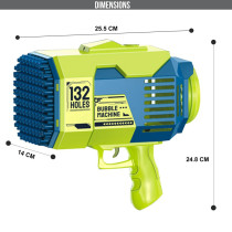Little Story - 132 Holes Bubble Machine Gun with Light/Bubble Maker for Kids Indoor & Outdoor- Green