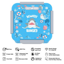 Eazy Kids Lunch Box, Shark - Blue, 650ml