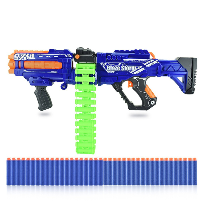 Little Story Kids Battery Operated Bullet Gun with 40pcs Soft Bullets - Blue