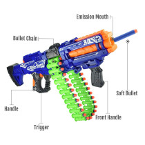 Little Story Kids Battery Operated Bullet Gun with 40pcs Soft Bullets - Blue