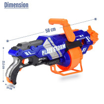 Little Story Kids Battery Operated Bullet Gun with 40pcs Soft Bullets - Blue